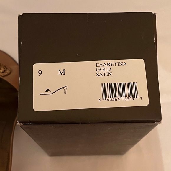 Enzo Angiolini Eaaretina Gold Satin Jeweled Heels Size 9 Medium - Picture 10 of 11